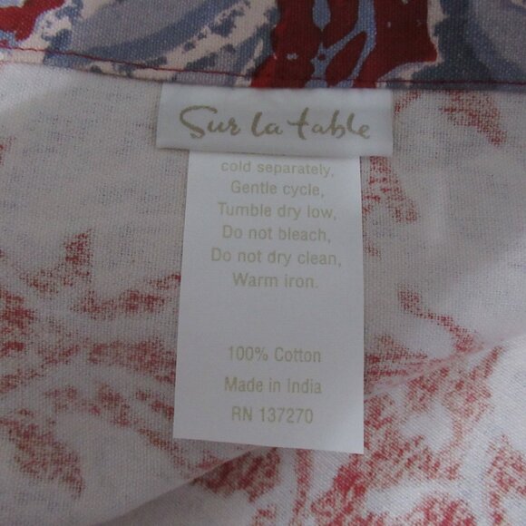 Sur La Table Table Runner Red Blue Floral Tulip 15" X 106" - Picture 2 of 2